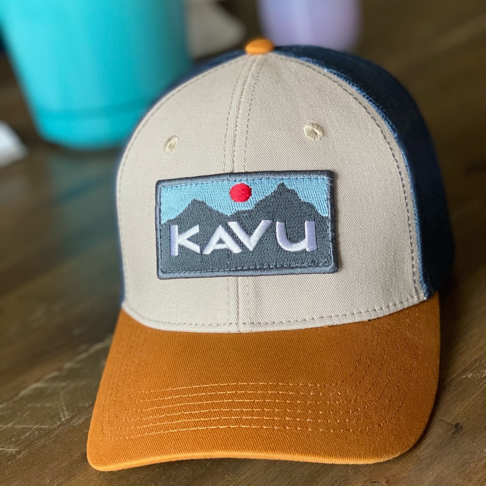 Kavu Above Standard Trucker Hat in Sky Terrain